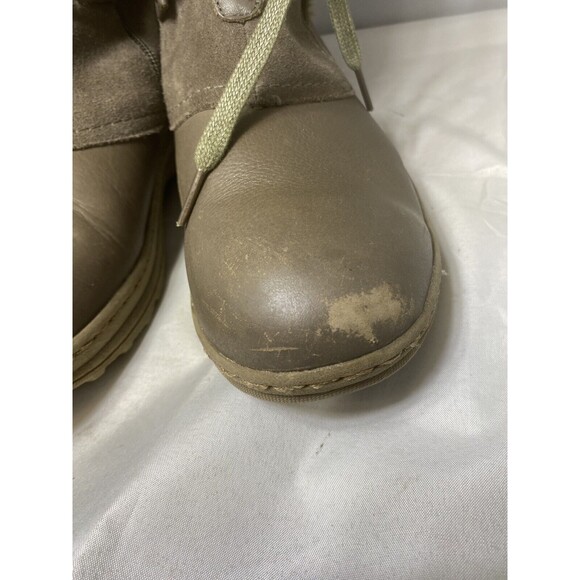 Women’s BareTraps Aide size 9.5 Side Zip Up Leather Faux Fur top Lace Up Brown - Picture 5 of 10